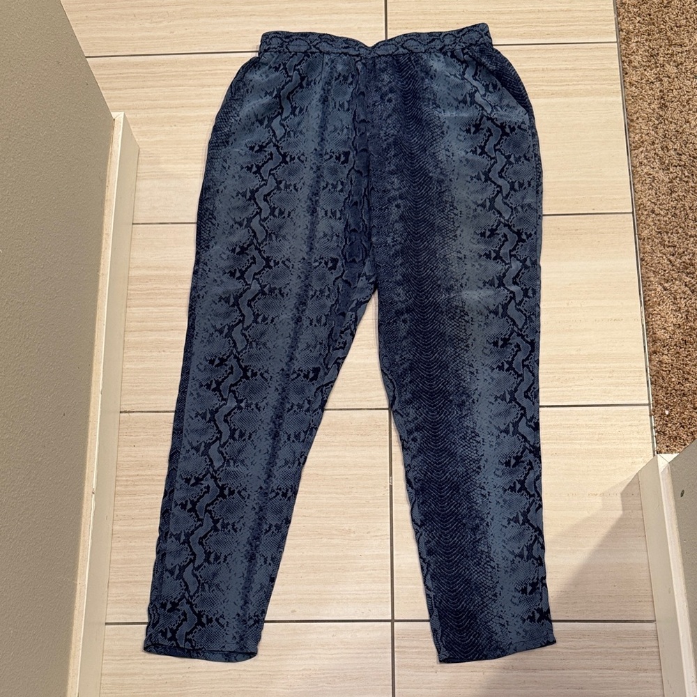 Joie Navy Snake Print, %100 silk, size S
